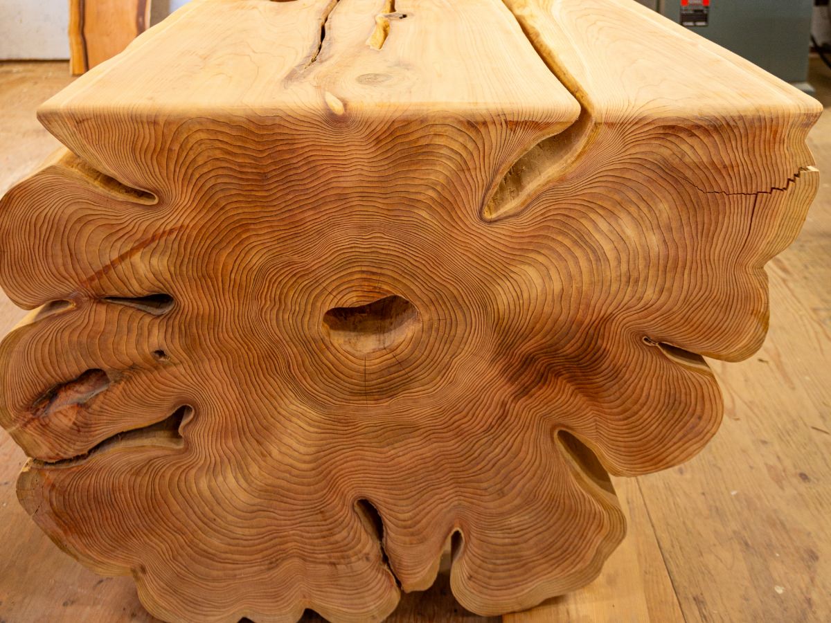 custom milled wood furniture closeup